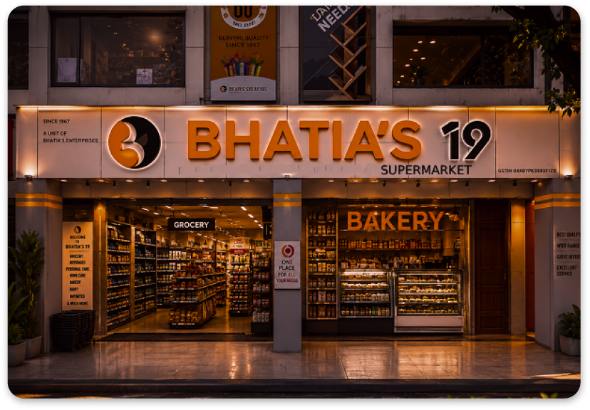 Inside Bhatia's 19 Supermarket in Sector 19 Chandigarh
